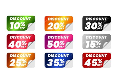 Premium Vector Vector Modern Discount Sticker Set