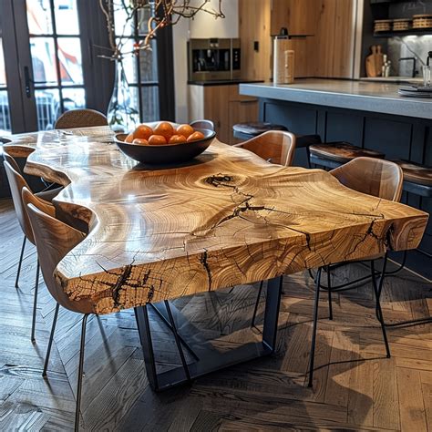 Nature And Craftsmanship Oak Slab Dining Table