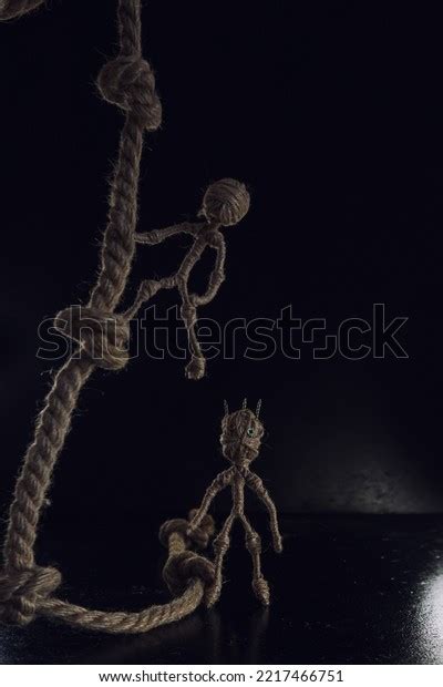 Rope Men Rope Knots On Dark Stock Photo 2217466751 | Shutterstock