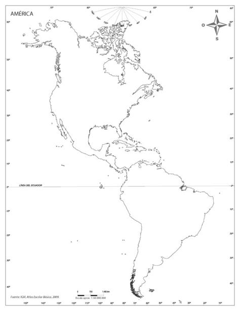 Mapa Mudo De America