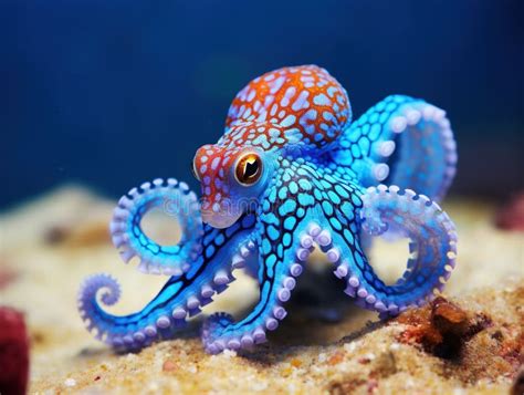 Ai Generated Illustration Wildlife Concept of Blue Ring Octopus Stock ...