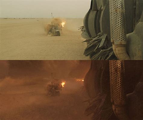 Before And After Comparisons Of The Visual Effects In Mad Max Fury