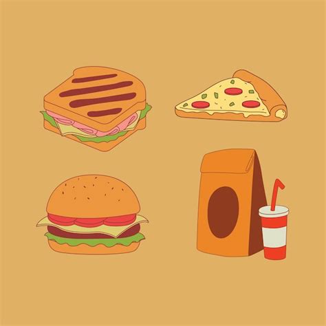 Premium Vector Fastfood Take Away Retro Art