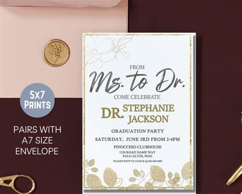 Ms To Doctor Graduation Invitation Medical Graduation Etsy