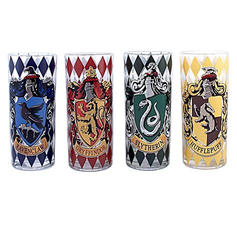 Silver Buffalo Harry Potter Hogwarts House Crests 4 Pack Tumbler Set