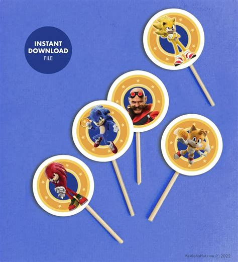 Sonic The Hedgehog Cupcake Toppers With Stickers