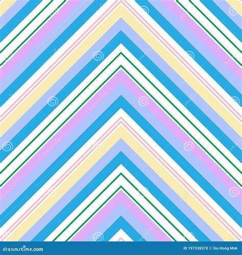 Rainbow Chevron Diagonal Stripes Seamless Pattern Background Stock