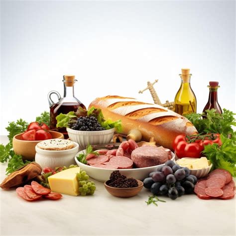 Premium AI Image | National food of France with white background high