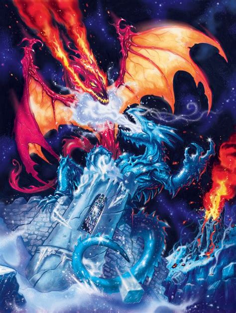 Giant Giant Fire Dragon Vs Ice Dragon