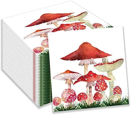 Amazon Pcs Mushroom Paper Napkins Mushroom Guest Napkins