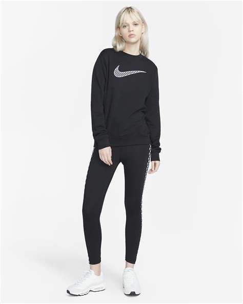 Nike Sportswear Club Fleece Womens Gingham Logo Crew Neck Sweatshirt