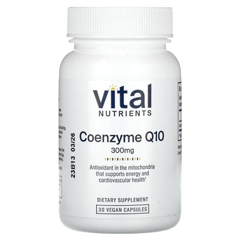 DeliHerb : Vital Nutrients, Коэнзим Q10, 300 мг, 30 веганских капсул ...