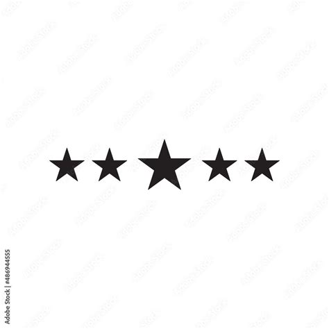 Five-star rating vector icon. Symbol of 5star where the middle star is ...