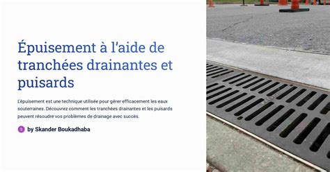 Puisement Laide De Tranch Es Drainantes Et Puisards