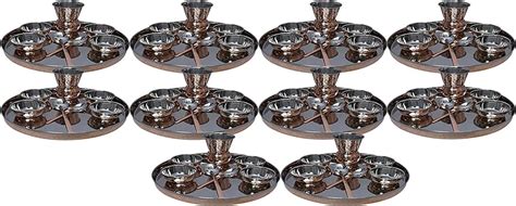 PARIJAT HANDICRAFT Dinnerware Stainless Steel Copper Traditional Dinner