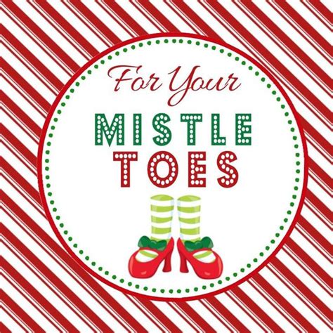 Mistle Toes Favor Tag Digital File You Print Christmas Nail Polish