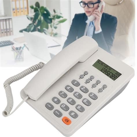 Fdit téléphone filaire KX T8206 Téléphone de bureau anglais DTMF FSK