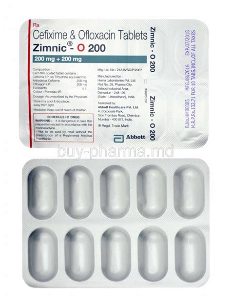 Buy Zimnic O Cefixime Ofloxacin Online