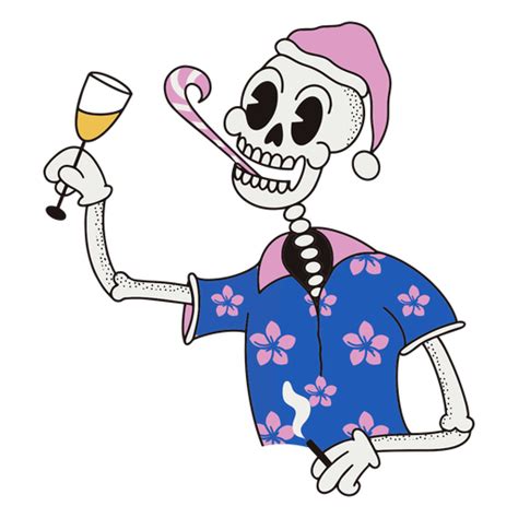 Party Skeleton Character PNG & SVG Design For T-Shirts