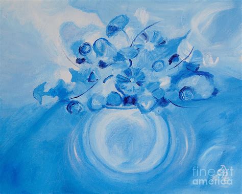 Light Blue Flowers Painting By Art By Danielle