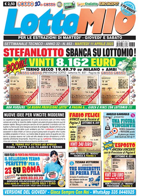 Lottomio N 853 Ti Aspetta In Edicola Con Una Vincita In Copertina