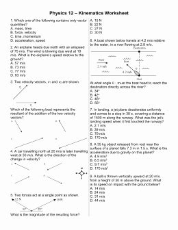 50 Kinematics Worksheet With Answers Chessmuseum Template Library