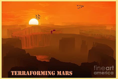 Terraforming Mars Board Game Minimalistic Painting By Damien Brandon