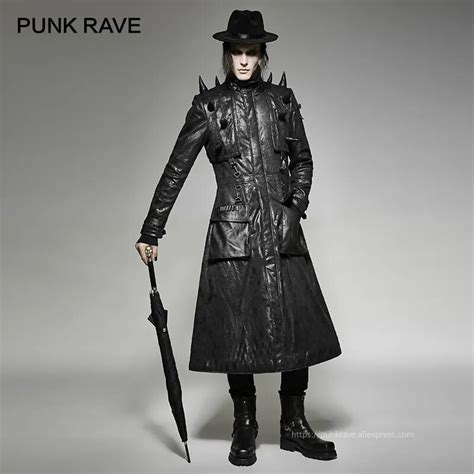 PUNK RAVE Heavy Punk Hommes En Cuir Synth Tique Belle Veste Avec