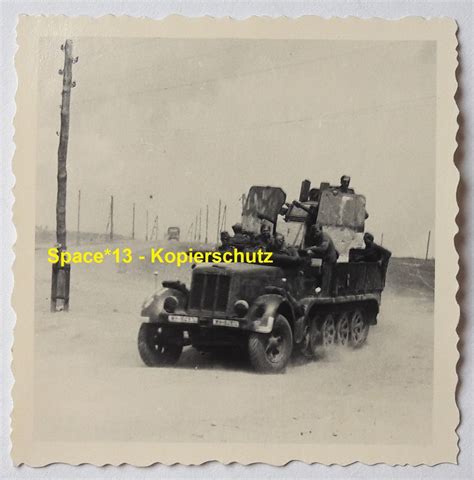 Foto Sd Kfz 7 2 Mit 2 Cm Flak Selbstfahrlafette Kfz Halbkette