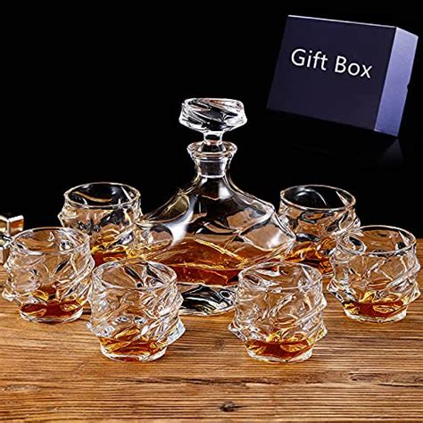 Buy Jorunb 7 Piece Decorative Whiskey Decanter Set Classic Whiskey Decanters And Whiskey