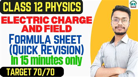 Ch Electric Charge And Field One Shot Quick Revision Formula Sheet