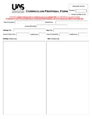 Fillable Online Uas Alaska Curriculum Proposal Form Fax Email Print