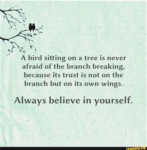 A Bird Sitting On A Tree Is Never Afraid Of The Branch Breaking