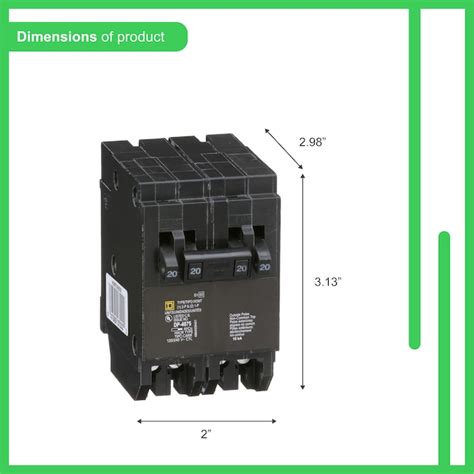 Square D Homeline 20 Amp20 Amp 2 Pole Quad Circuit Breaker