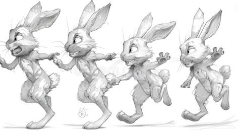 Character Design Sheet: Easter Bunny Anatomy Study in Pencil Sketch ...