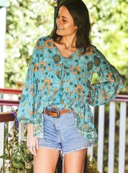 Exclusive Bohemian Chic Signature Print Cooler Seasons Blouse Boho