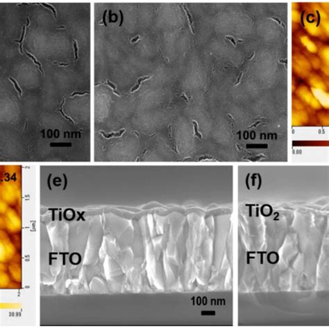 Sem Images Of The A Tiox Film And B Tio Film Atomic Force