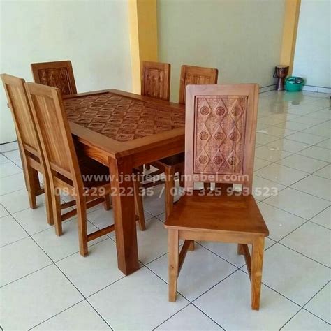 Set Kursi Makan Minimalis Kayu Jati Setro Jati Jepara Mebel