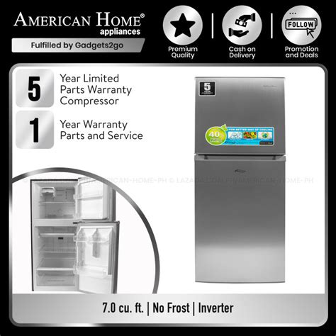 American Home Cu Ft Two Door No Frost Inverter Refrigerator Artm