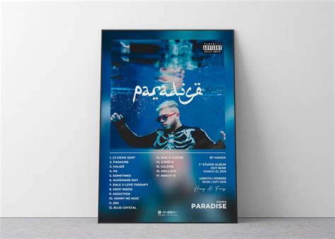 Album Poster Paradise By Hamza Poster Hamza Rap Poster Etsy