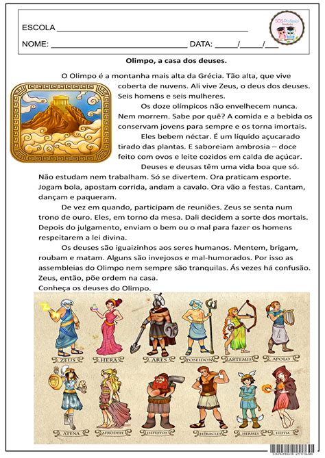 Mitologia Grega Interactive Worksheet Artofit