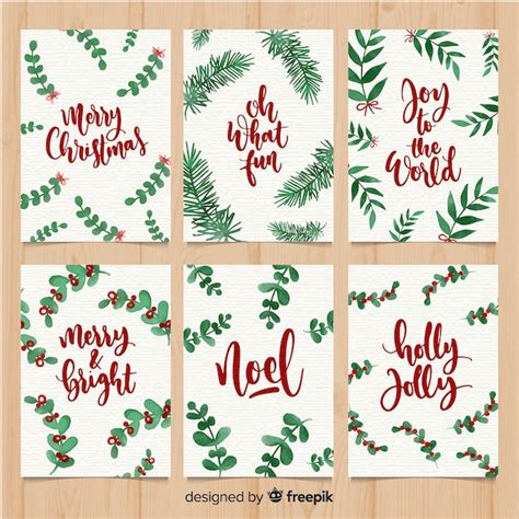 Free Vector | Christmas messages cards collection