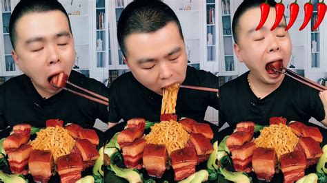 ASMR MUKBANG YUMMY SPICY FOOD SPICY TURKEY NOODLES WITH BRAISED PORK