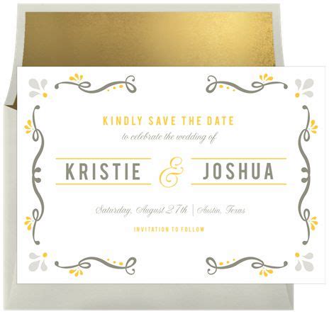 Rustic Lazo Save The Dates In Yellow Greenvelope Save The Date