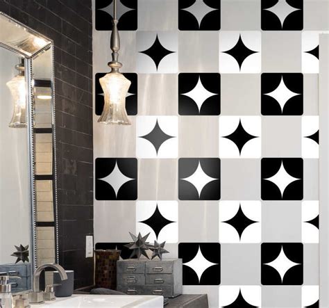 Adhesives For Black And White Tile Transfer Tenstickers