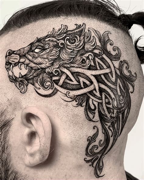 Celtic Wolf Head Tattoo