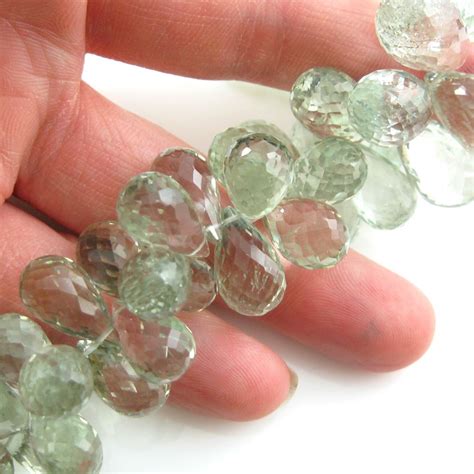 Semi Precious Gemstone Beads Genuine Green Amethyst Gemstone