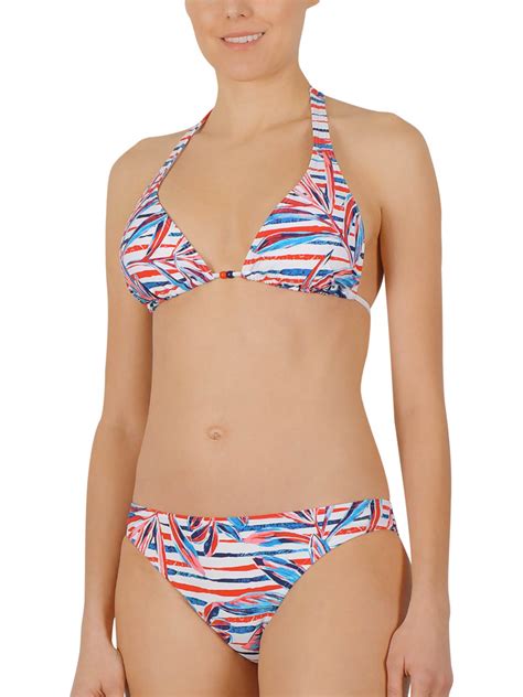 Naturana Naturana Marine Floral Stripe Halterneck Bikini Set