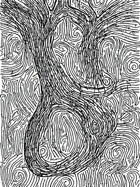 Abstract Single Line Drawing Of An Acorn Growing Into Stable