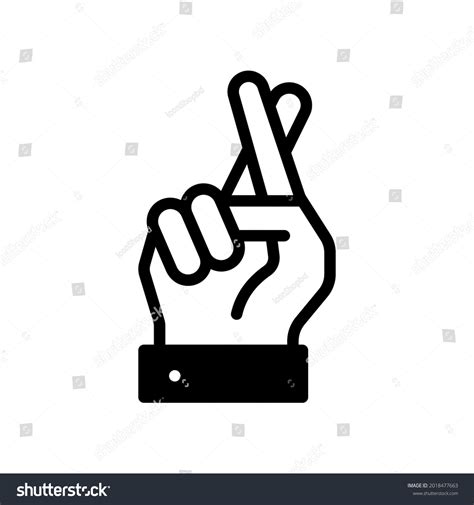 Fingers Crossed Emoji Linear Icon Hand Stock Vector (Royalty Free) 2018477663 | Shutterstock